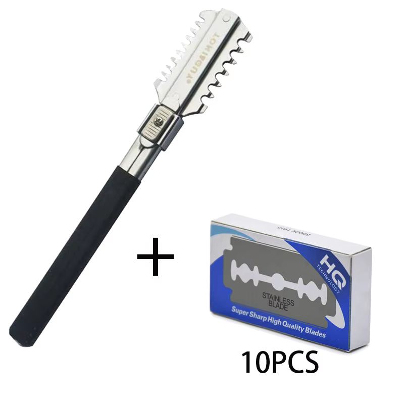Beard Trimmer - ダブルエッジシェービングヘアカットかみそりナイフの刃手動ヘアカットツールひげトリマー理髪店スタイリングアクセサリー刃セット