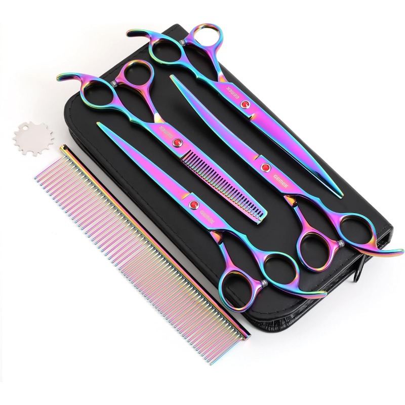 Grooming Scissors - 6 IN 1 ペット用ハサミ 犬用ハサミ ドラゴンステンレス犬用グルーミングハサミキット