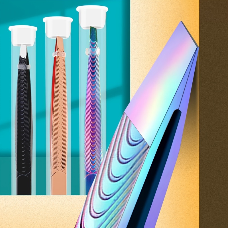 Beard Trimmer - ステンレス鋼のひげピンセットトリマーグラデーションカラーライトベージュ＆顔のメイク、眉毛、まつげクリップ用の脱毛ツール