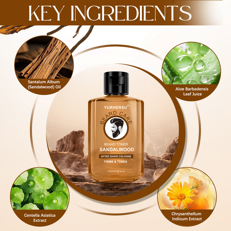 Aftershave - サンダルウッドの香りがする、爽やかなアフターシェーブローション。男性向けの、毎日のシェービング後のスキンケアに最適。
