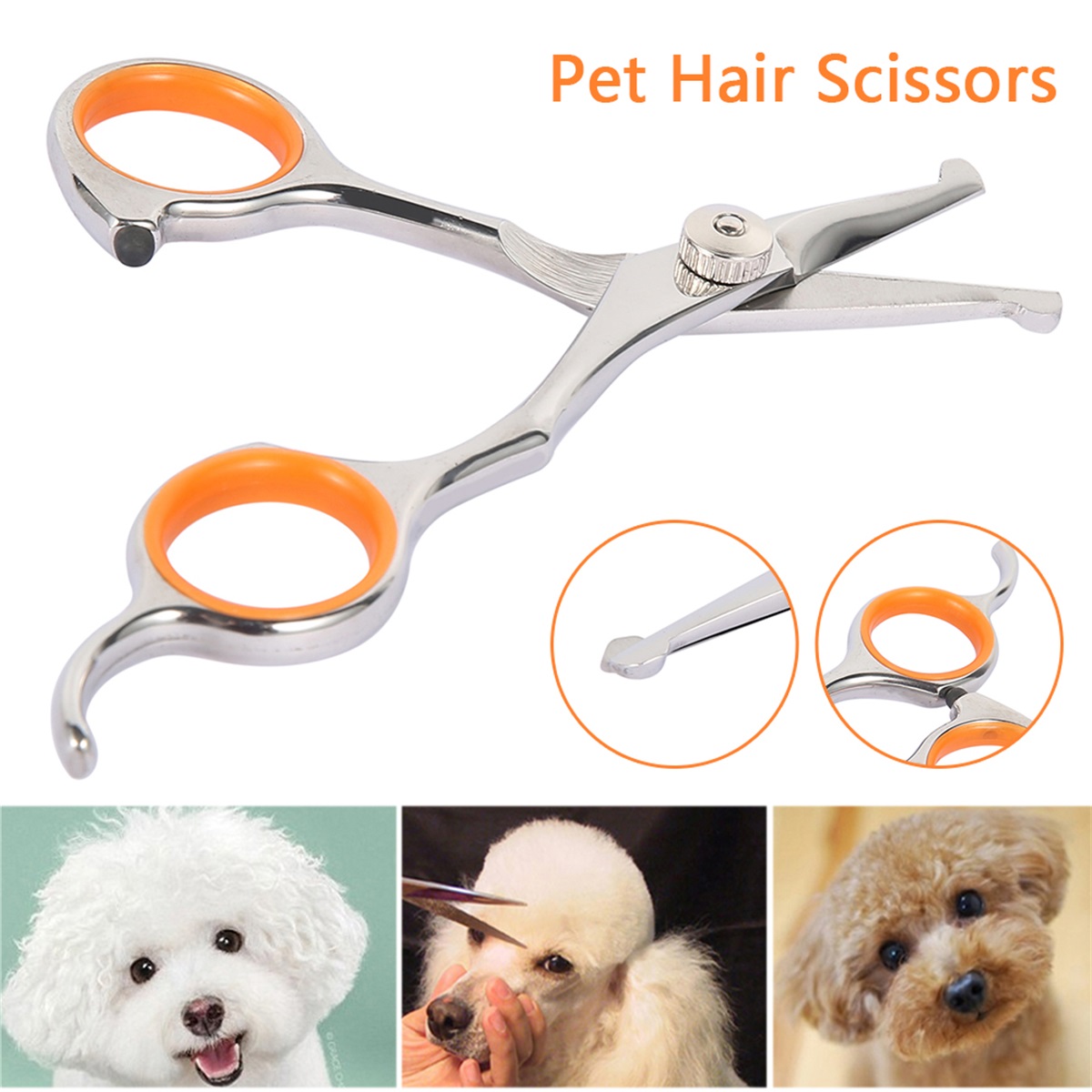 Grooming Scissors - ペットグルーミングハサミ 丸刃 犬/猫グルーミングシザー ペットの体毛用薄毛シザー エッジトリミング ヘアカットツール