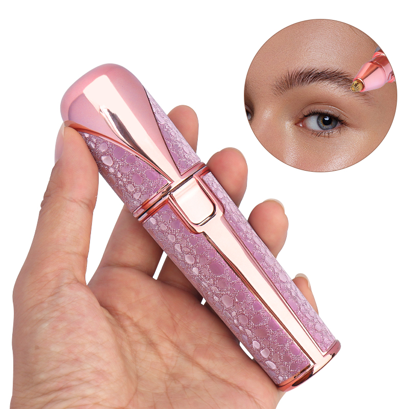 Hair Clipper - 2in1電動眉毛トリマーまつげ眉毛ミニシェーバーかみそり無痛ポータブル顔の毛除去器女性用内蔵LEDライト