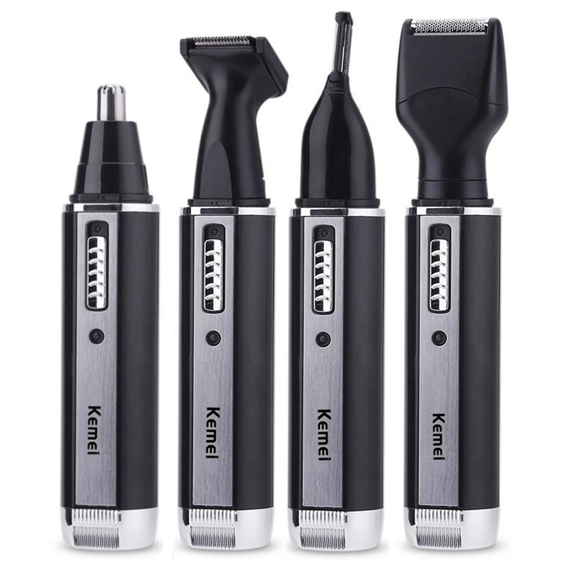 Body Trimmer - 男性用充電式鼻毛トリマー,顔,体,あごひげ,眉毛,耳掃除機,グルーミング,シェーバーセット,Keme-4in個