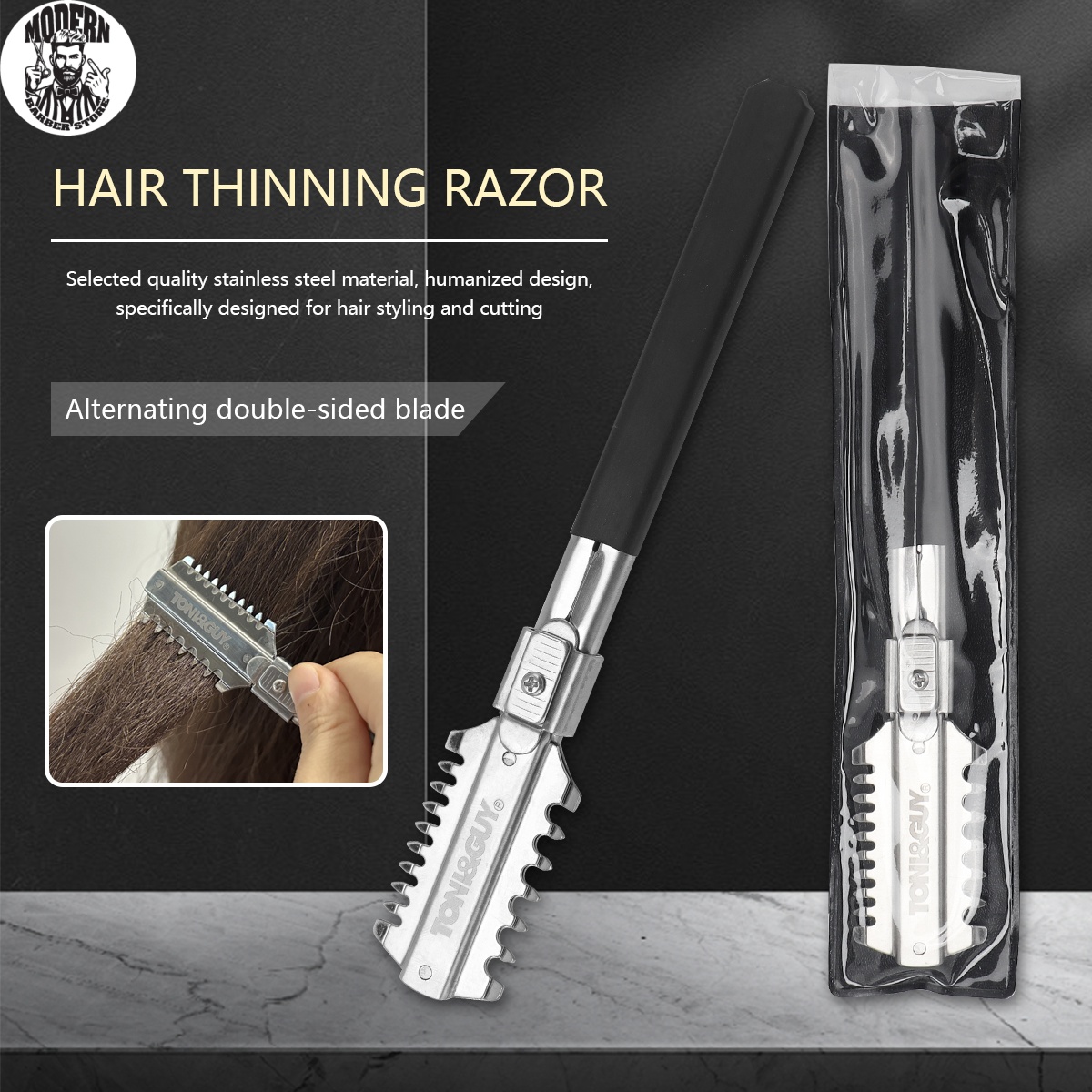 Beard Trimmer - サロン両刃シェービングヘアカットかみそりナイフブレード手動ヘアカットツールひげトリマー理髪店スタイリング用品ツール