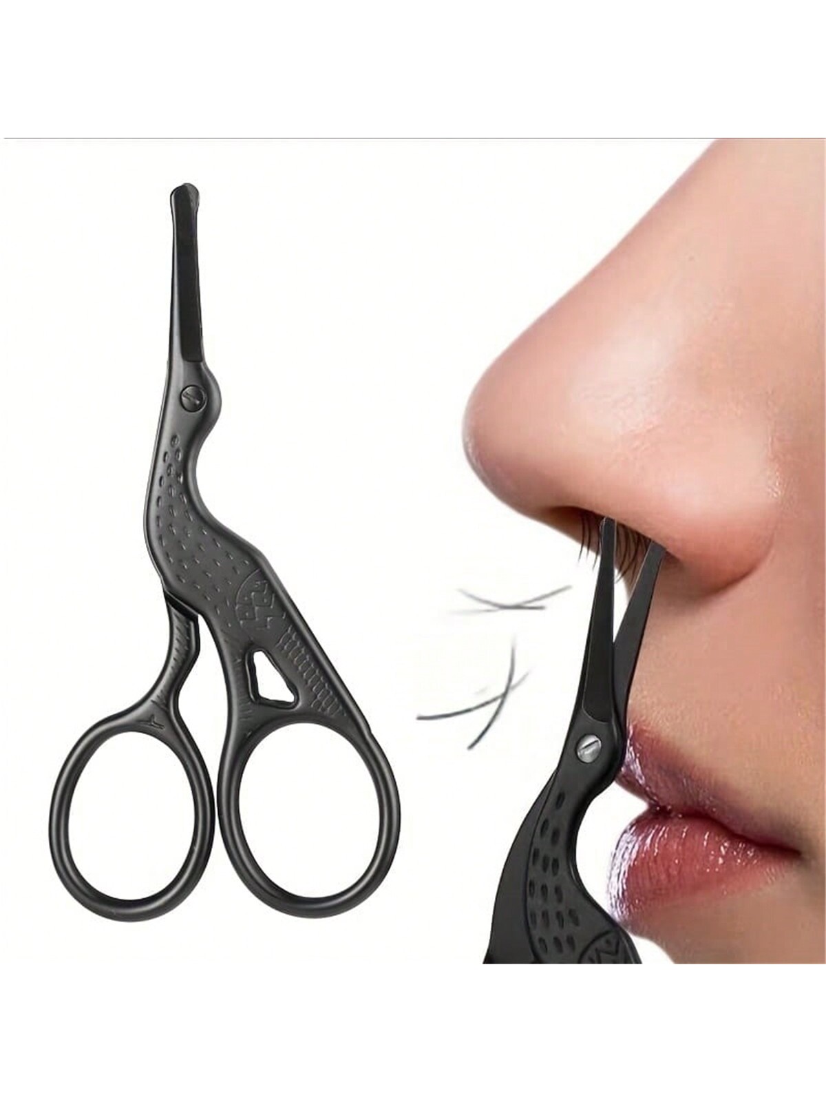 Grooming Scissors - 鼻毛ハサミ、ステンレス製の丸い先端トリマー、精密な眉毛ハサミ、安全な顔の毛の手入れツール、コンパクトで