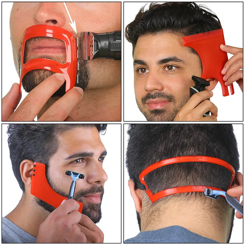 2/4 個男性のひげ櫛ヘアトリマープラスチック男性ひげ整形ス - Beard Trimmer のレビューと価格