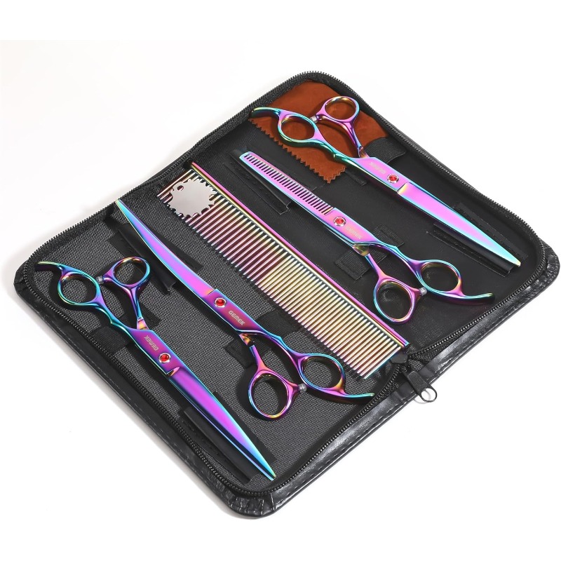 6 IN 1 ペット用ハサミ 犬用ハサミ ドラゴンステンレス - Grooming Scissors のレビューと価格