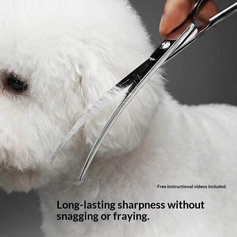 1 個プロフェッショナルトリミングはさみ曲がったはさみペット - Grooming Scissors のレビューと価格