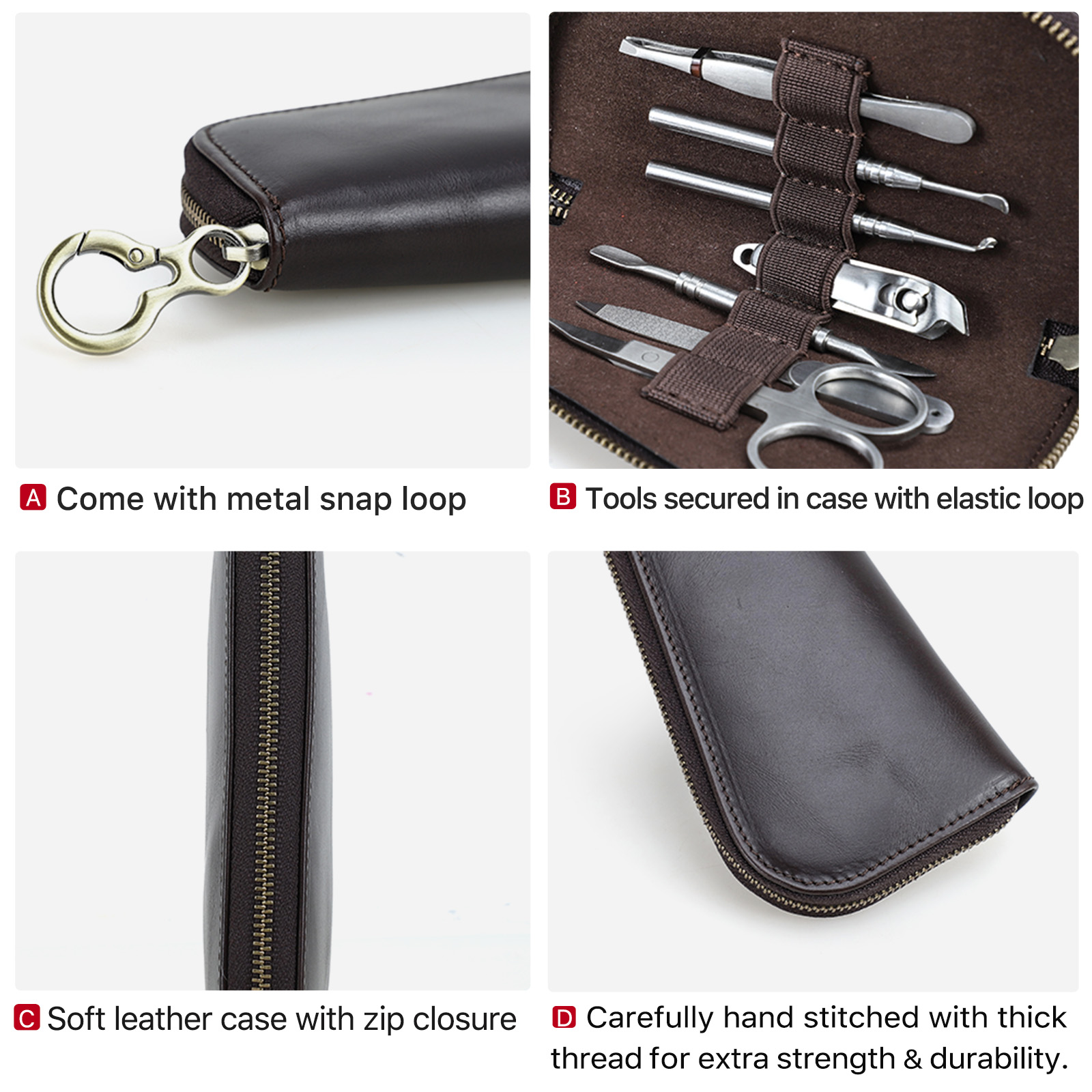 本革製マニキュアセット・ペディキュアキット・ネイルグルーミン - Grooming Scissors のレビューと価格