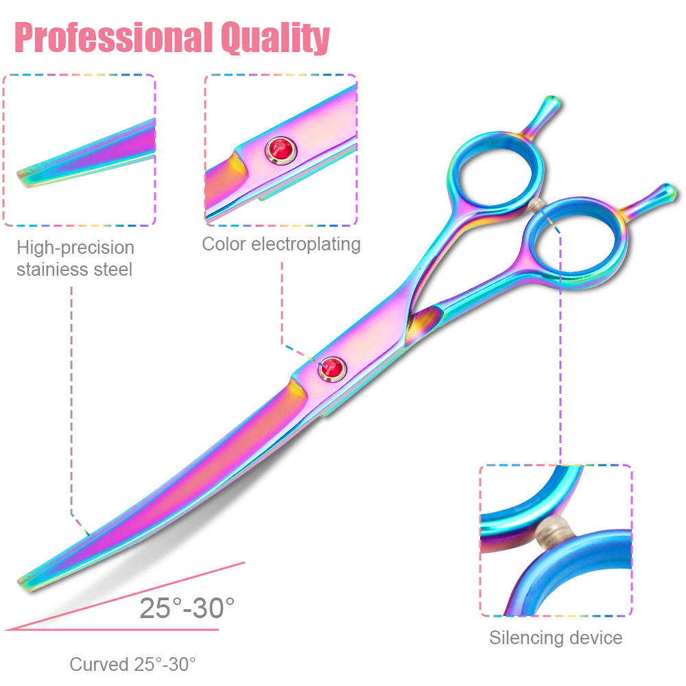 プロの犬用グルーミングはさみ、カーブとストレートのシザー、犬 - Grooming Scissors のレビューと価格