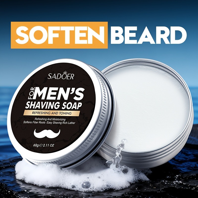 60gのメンズシェービングソープにはミントエキス、オリーブフ - Beard Oil のレビューと価格