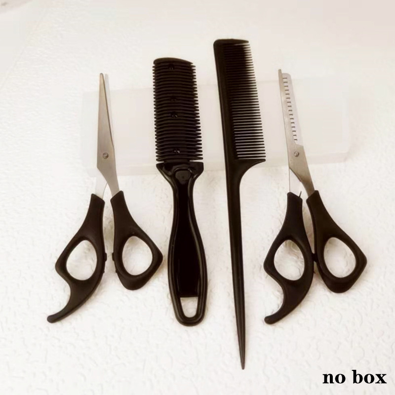 新しい【4PCSヘアハサミ理髪用ハサミ薄毛カット用ハサミヘア - Grooming Scissors のレビューと価格