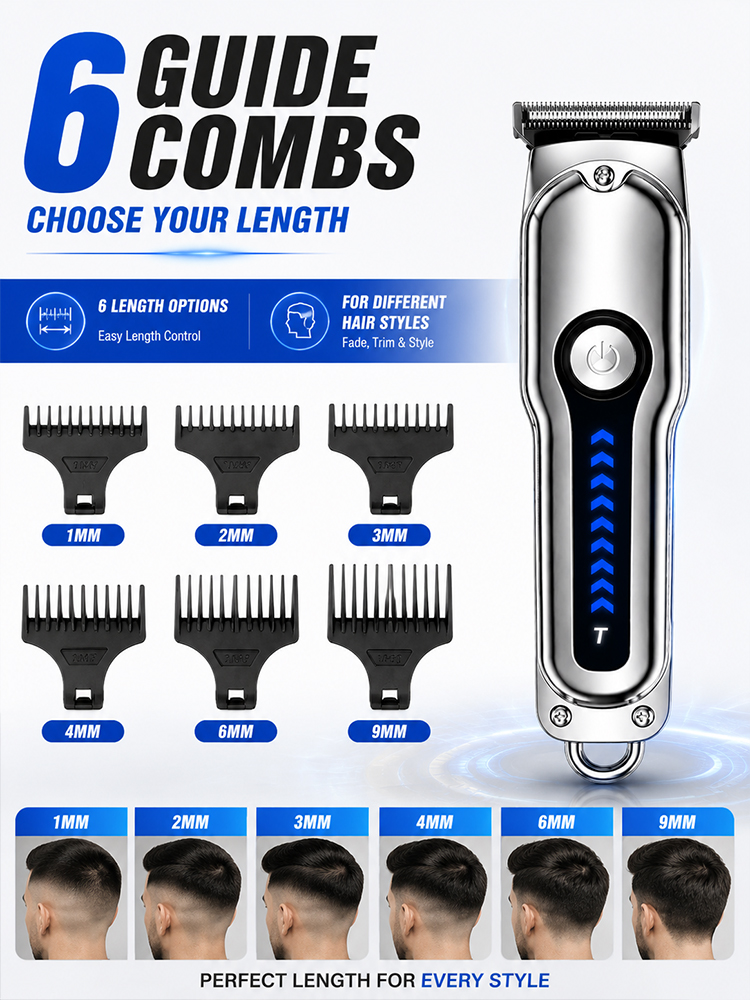 メンズヘアクリッパー T字型ブレード コードレストリマー 6 - Beard Trimmer のレビューと価格