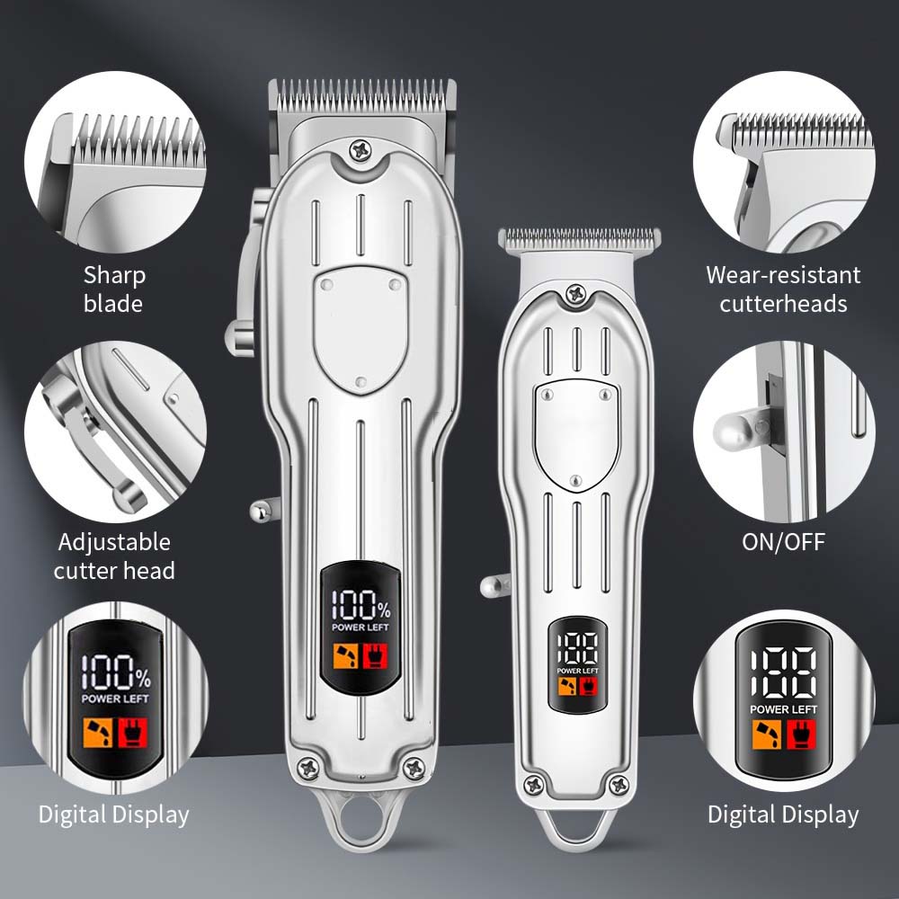 LCDディスプレイ付きプロフェッショナルヘアクリッパーセット - Grooming Kit のレビューと価格