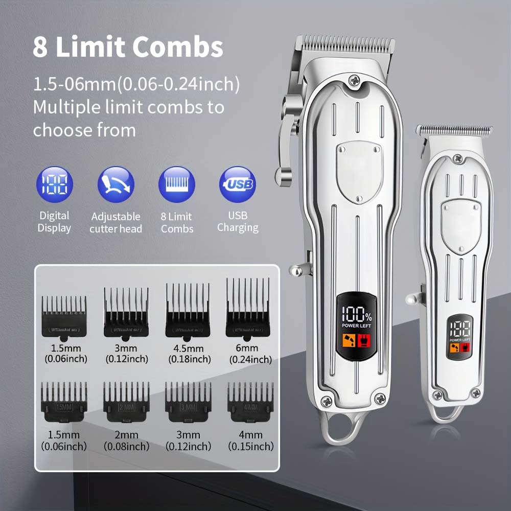 LCDディスプレイ付きプロフェッショナルヘアクリッパーセット - Grooming Kit のレビューと価格