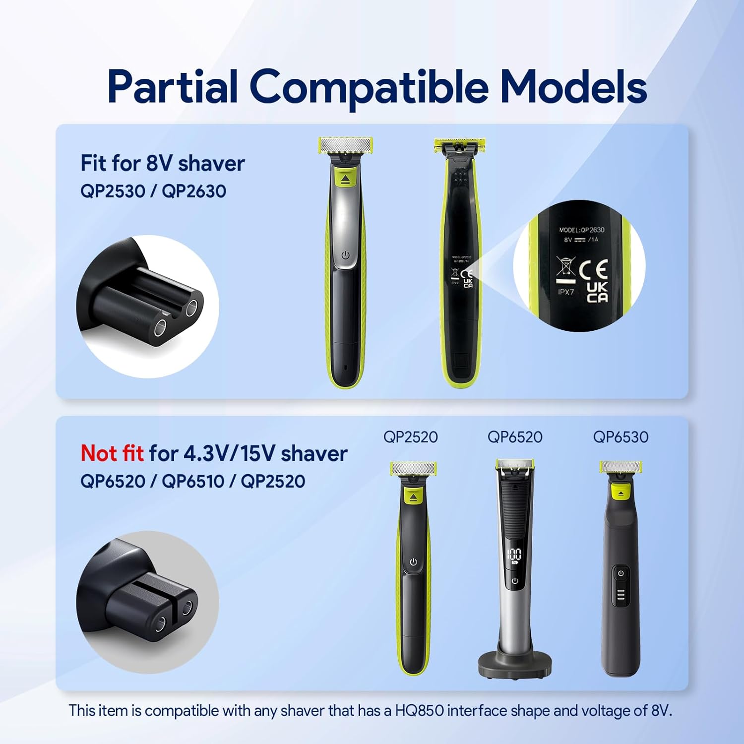 8V HQ850 Type-C シェーバー充電器アダプター充 - Electric Shaver Rotary のレビューと価格