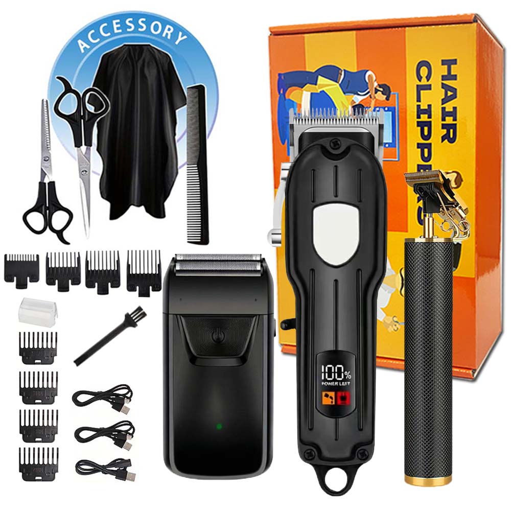 LCDディスプレイ付きプロ用バリカンセット、男性用充電式電動 - Electric Shaver Rotary のレビューと価格