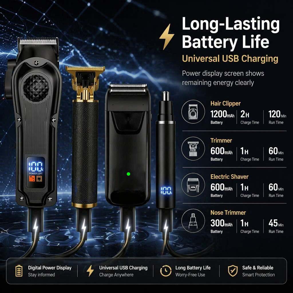 4in1メンズヘアクリッパーセット。コードレス電動トリマー、 - Electric Shaver Rotary のレビューと価格