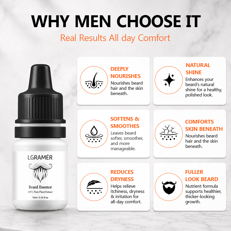 男性用ひげ成長血清 顔の毛包に栄養を与える ひげの脱落を軽減 - Beard Oil のレビューと価格