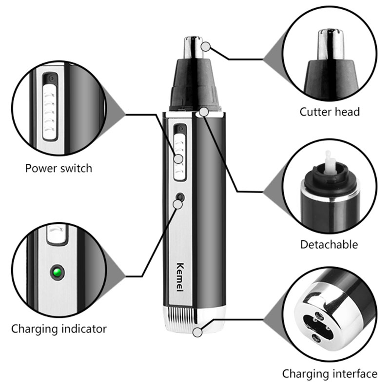 男性用充電式鼻毛トリマー,顔,体,あごひげ,眉毛,耳掃除機, - Body Trimmer のレビューと価格