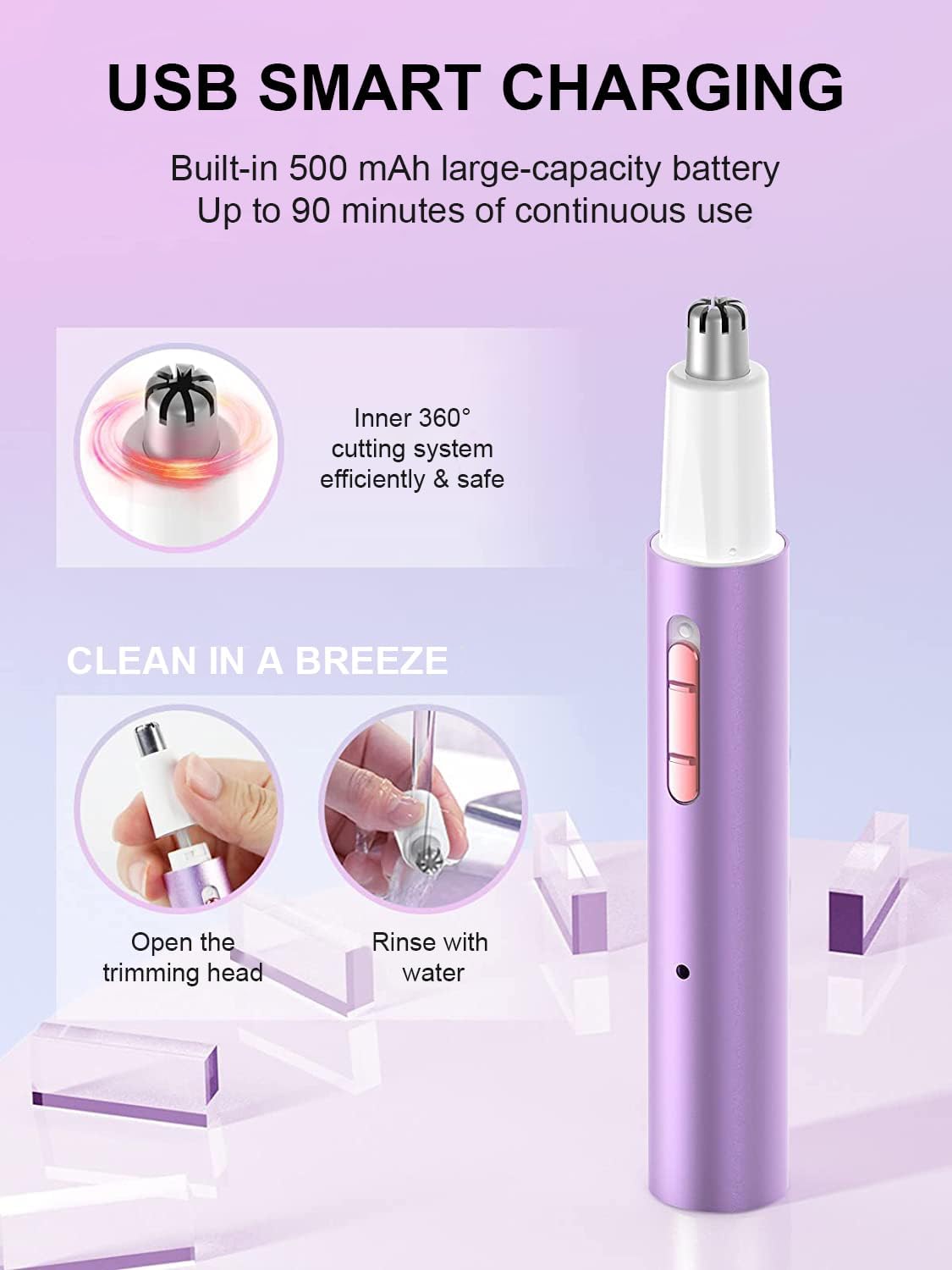 2-in-1充電式耳毛・鼻毛トリマー（女性＆男性用）、痛みの - Nose Trimmer のレビューと価格