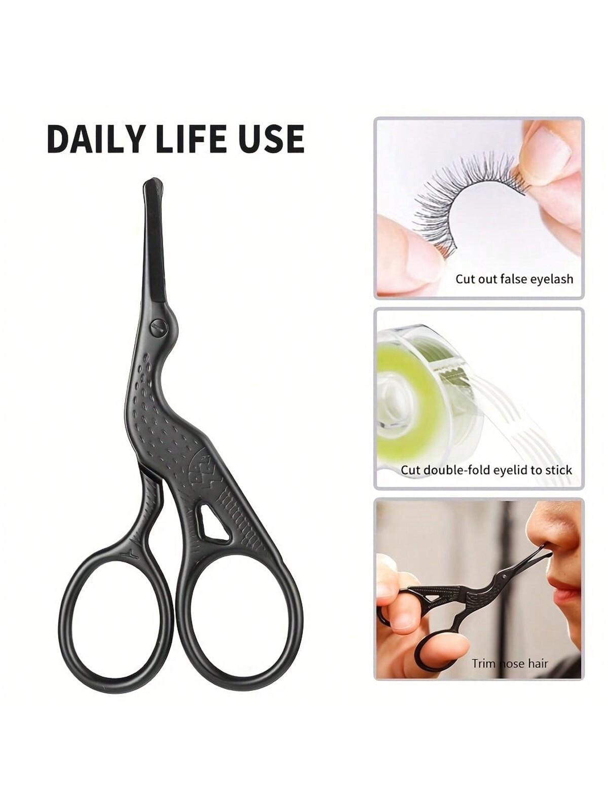 鼻毛ハサミ、ステンレス製の丸い先端トリマー、精密な眉毛ハサミ - Grooming Scissors のレビューと価格