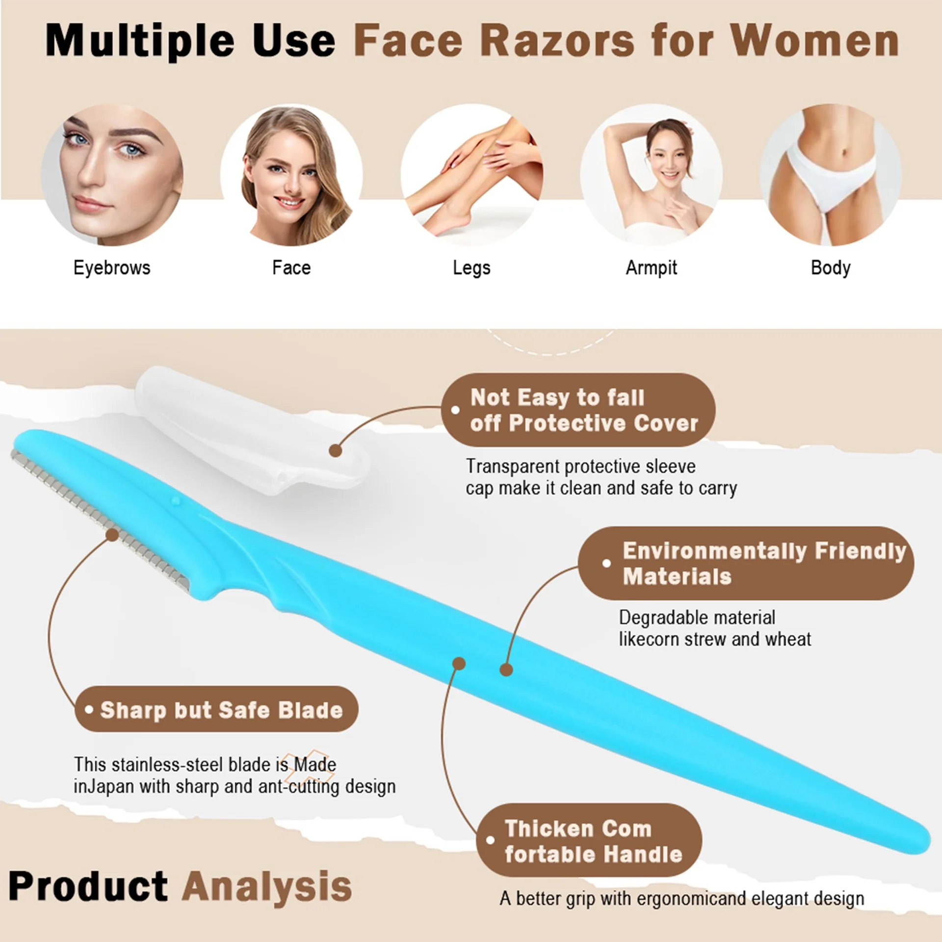 5/10/30/40個入りの眉毛カミソリと顔用カミソリ（女性 - Hair Clipper のレビューと価格