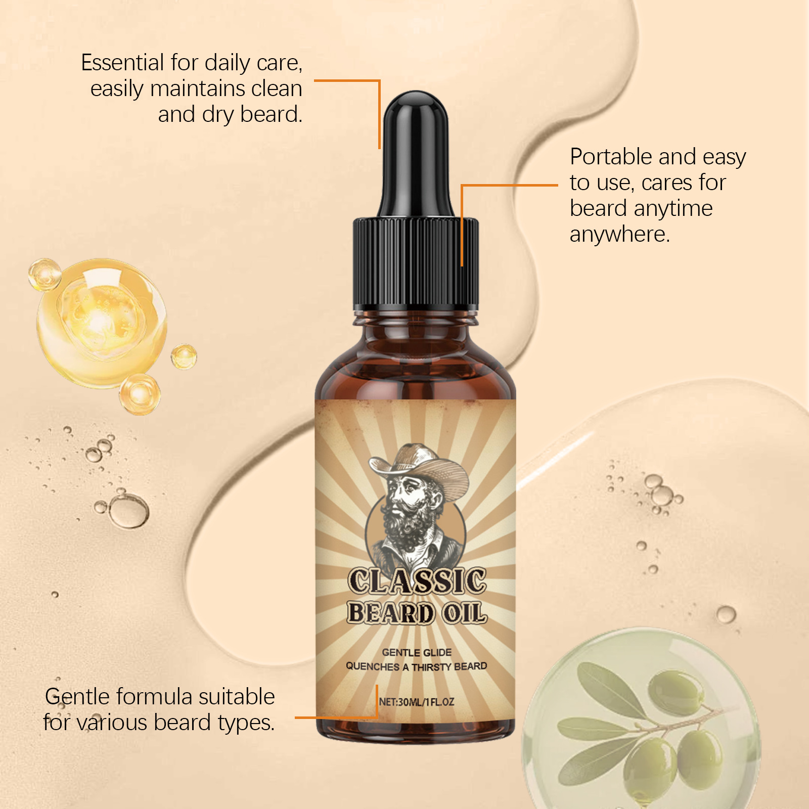 ひげの成長ケア エッセンシャルオイル 滑らかさを向上 オイル - Beard Oil のレビューと価格