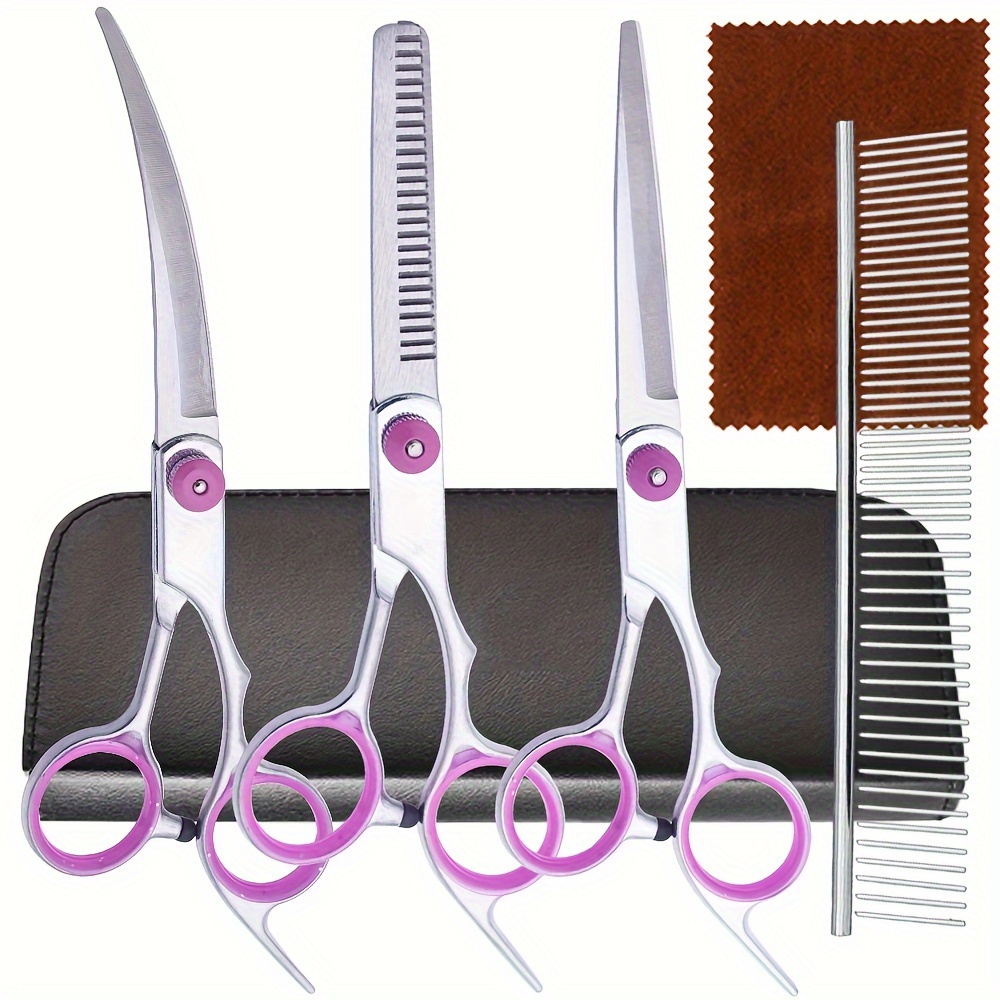 5点セット プロ仕様 犬用グルーミングハサミセット ステンレ - Grooming Scissors のレビューと価格